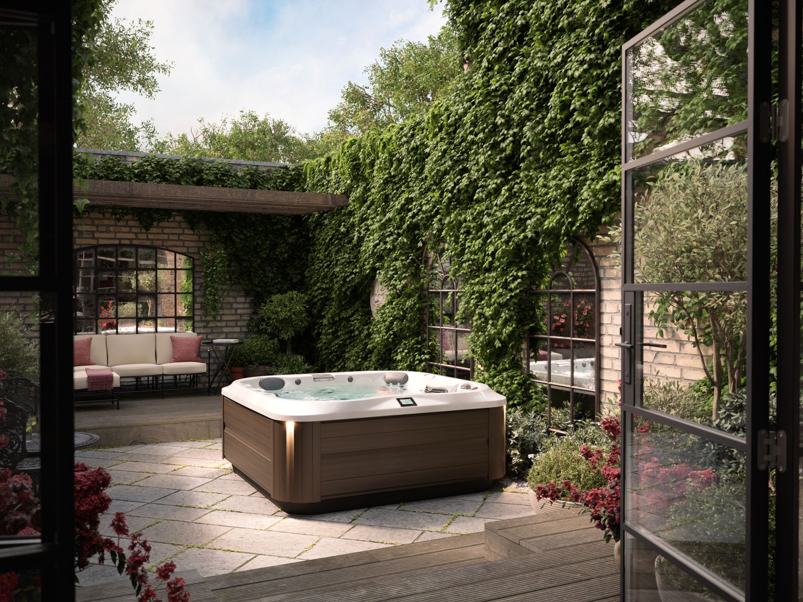 J-335 Compact Comfort Hot Tub with Lounge Seat | Allied Pools